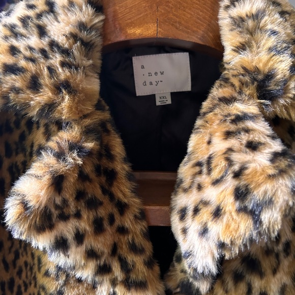 Target faux fur coat jacket leopard cheetah A New Day XXL - Picture 4 of 13